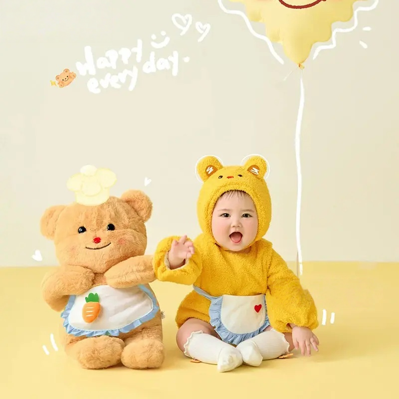 Yellow Butter Bear Theme Set (3-6M) - Baby Photography Props - Image 2